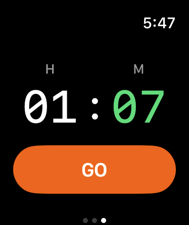 run tempo watch timer screen